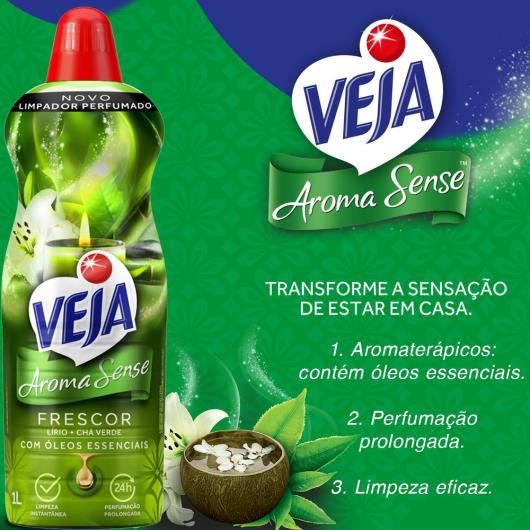 Limpador Perfumado Veja Aroma Sense Frescor 500ml com óleos essenciais - Imagem em destaque