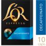 Café em Cápsula Torrado e Moído Ristretto Espresso Descafeinado L'or Intensity 9 Caixa 52g 10 Unidades