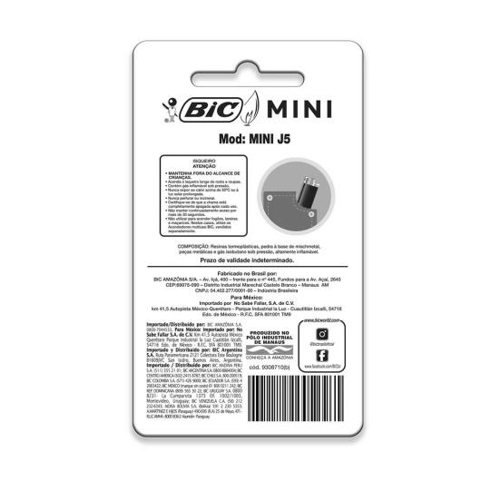 Isqueiro Descartável Mini J5 Bic unid. - Imagem em destaque