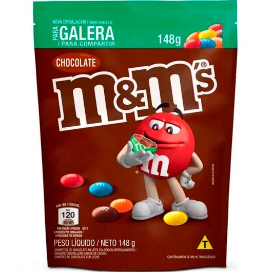 Confeito M&M's Chocolate ao Leite Colorido 148g - Imagem em destaque