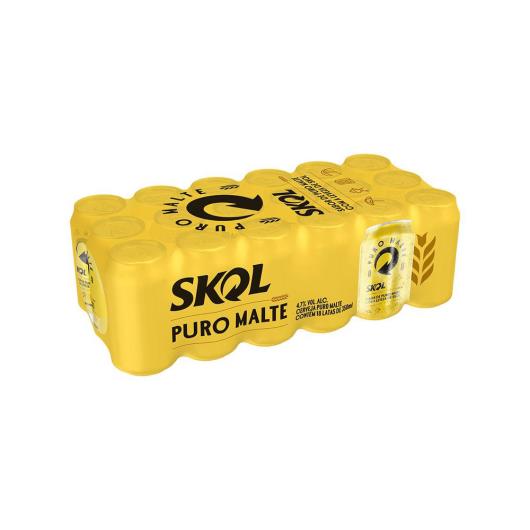 Cerveja Skol Puro Malte 350ml Lata Pack C/18 - Imagem em destaque