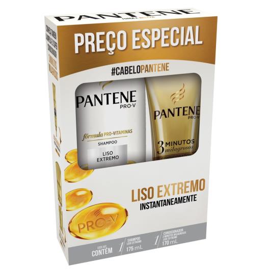 Shampoo Pantene Liso Extremo 175ml + 3 Minutos Milagrosos 170ml - Imagem em destaque