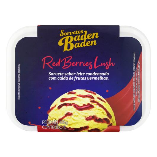 Sorvete Red Berries Lush Baden Baden Pote 1l - Imagem em destaque
