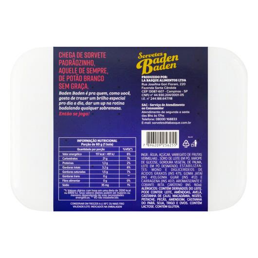 Sorvete Red Berries Lush Baden Baden Pote 1l - Imagem em destaque