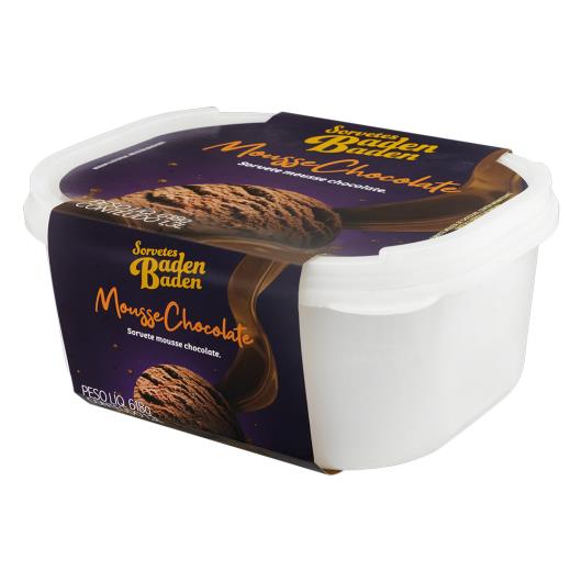Sorvete mousse chocolate Baden Baden pote 618g - Imagem em destaque