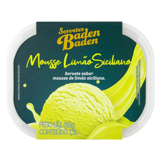 Sorvete Mousse de Limão Siciliano Baden Baden Pote 1,3L