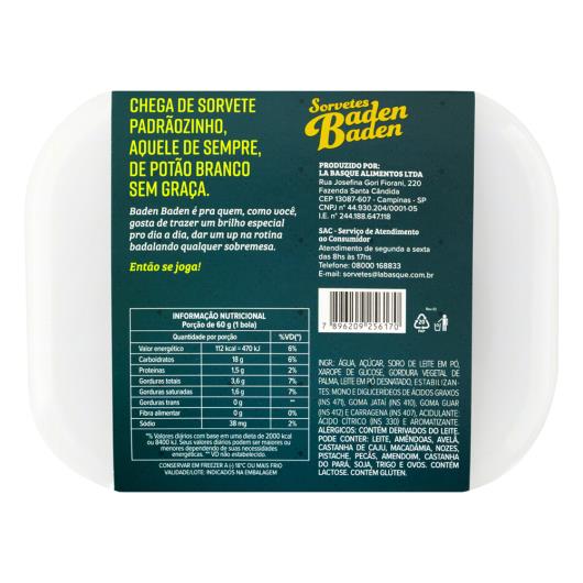 Sorvete Mousse de Limão Siciliano Baden Baden Pote 1,3L