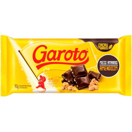 Chocolate GAROTO Meio Amargo e Amendoim 90g - Imagem em destaque