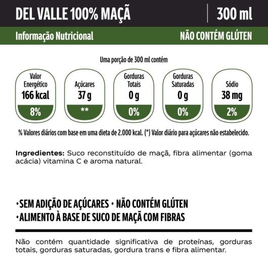 Suco integral 100% maçã Del Vale vidro 300ml - Imagem em destaque