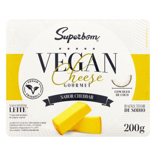 Alimento Vegetal gourmet cheddar Vegan Cheese Superbom 200g - Imagem em destaque
