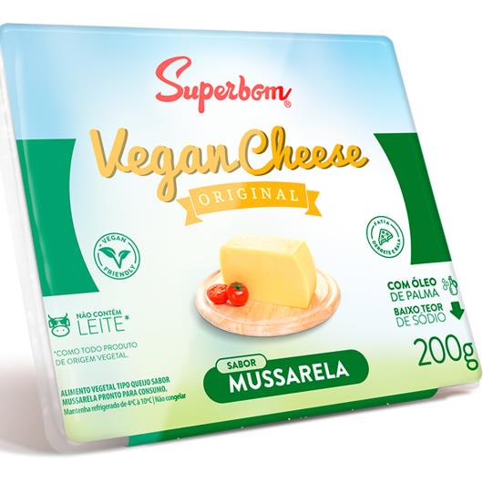 Alimento Vegetal mussarela Vegan Cheese Superbom 200g - Imagem em destaque