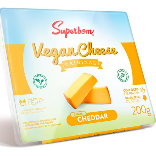Alimento Vegetal cheddar Vegan Cheese Superbom 200g - Imagem em destaque