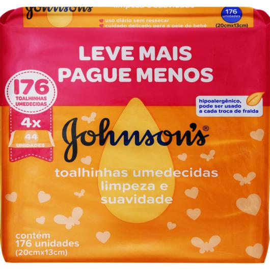 Toalha Umedecida Limpeza e Suavidade Johnson's Pacote 4 Unidades Leve Mais Pague Menos - Imagem em destaque