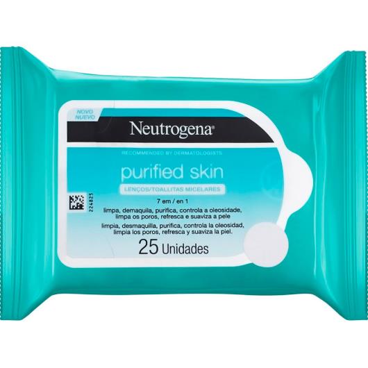 Lenço Micelar purified skin Neutrogena 25 unidades - Imagem em destaque