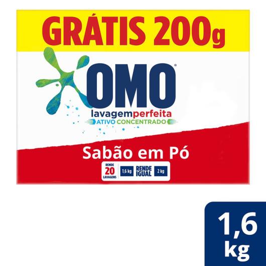 Lava Roupas em pó Omo lavagem perfeita 1,6Kg grátis 200g - Imagem em destaque