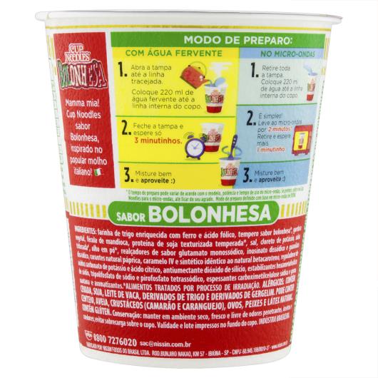 Macarrão Instantâneo Bolonhesa Cup Noodles Copo 72g - Imagem em destaque