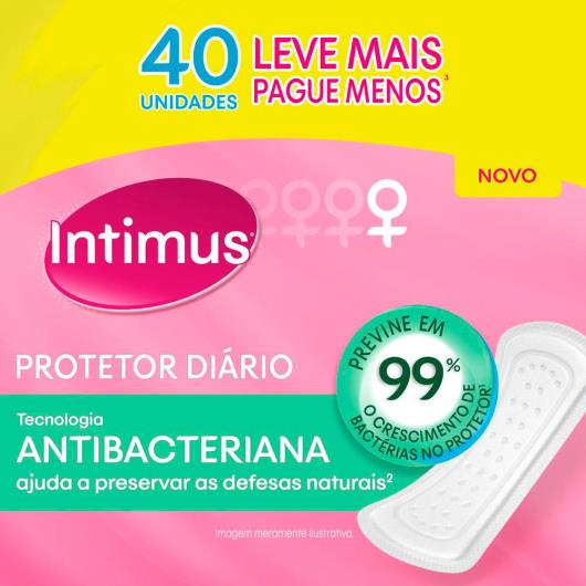Protetor Diário antibacteriana Intimus Lv+ Pg- 40Und. - Imagem em destaque