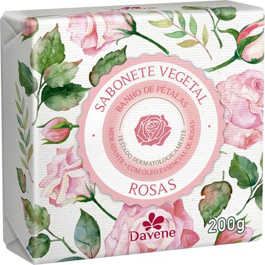 Sabonete barra vegetal rosas Davene 200g - Imagem em destaque