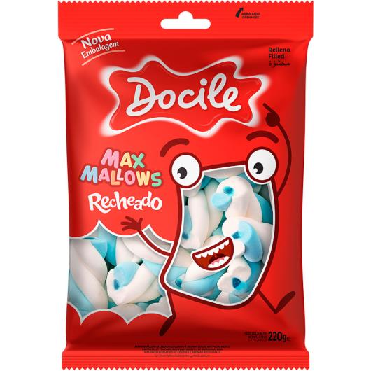 Marshmallow recheado Azul e Branco Maxmallows Docile 220g - Imagem em destaque