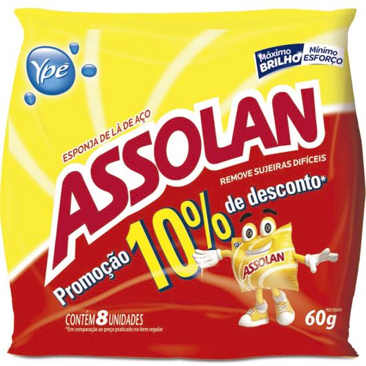 Esponja lã de aço Assolan 10% de desconto 60g - Imagem em destaque