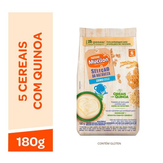 Cereal Infantil Mucilon Seleção da Natureza 5 Cereais com Quinoa 180g ...