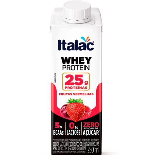 Bebida Láctea whey protein frutas vermelhas Italac 250ml - Imagem em destaque