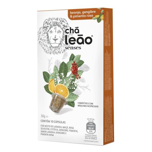 Chá Leão Senses Laranja, Gengibre & Pimenta Rosa 10 Cápsulas - Imagem em destaque