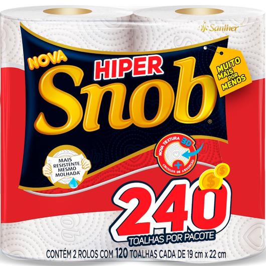 Papel Toalha 240 folhas hiper Snob com 2 unidades - Imagem em destaque