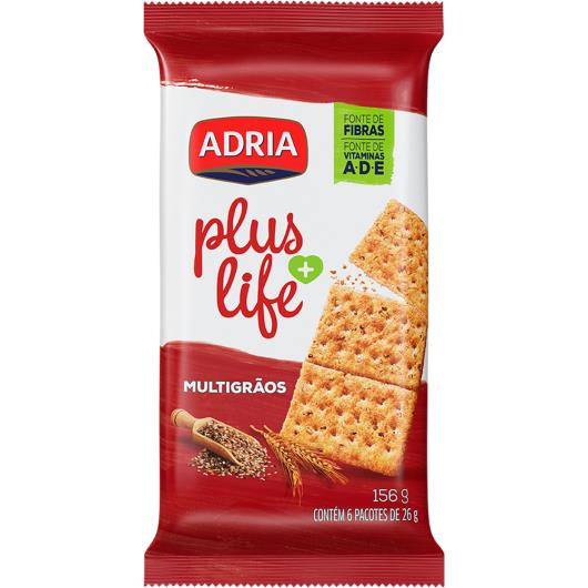 Biscoito salgado integral multigrãos Plus Life Adria 156g - Imagem em destaque