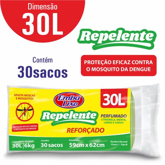 Saco de lixo repelente perfumado Embalixo 30L com 30 unidades - Imagem em destaque