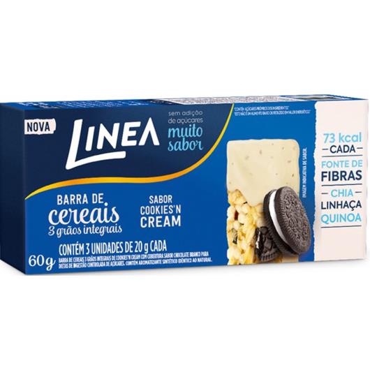 Barra de Cereal integral cookies cream Linea 60g - Imagem em destaque