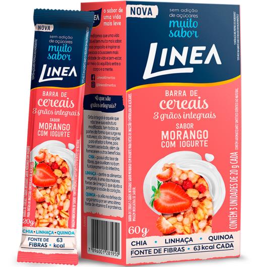 Barra de Cereal integral morango com iogurte Linea 60g - Imagem em destaque