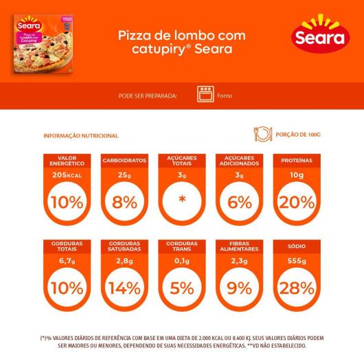 Pizza de lombo com catupiry Seara 460g - Imagem em destaque