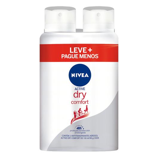 2 Desodorantes dry comfort Nivea aerossol Leve Mais Pague Menos 300ml - Imagem em destaque