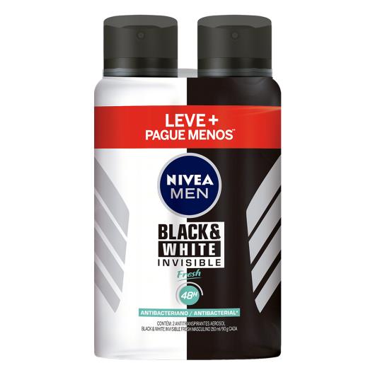 2 Desodorantes men invisible black & white fresh Nivea aerossol Leve mais pague menos 300ml - Imagem em destaque