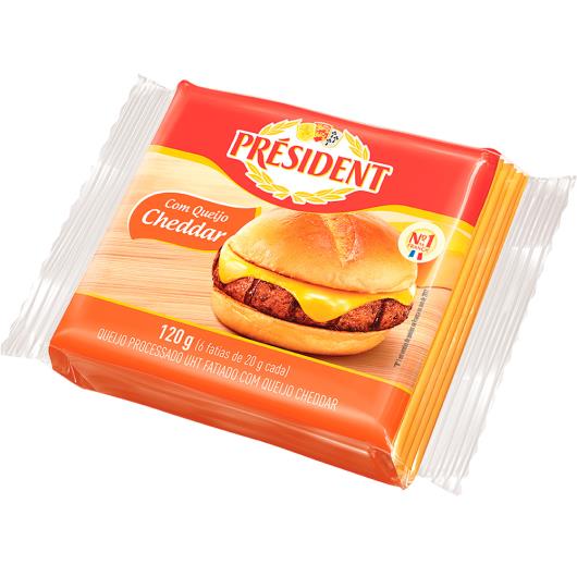 Queijo cheddar processado Président 120g - Imagem em destaque