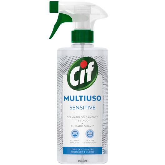 Limpador Multiuso Sensitive sem Cloro Cif Frasco 500ml Borrifador - Imagem em destaque