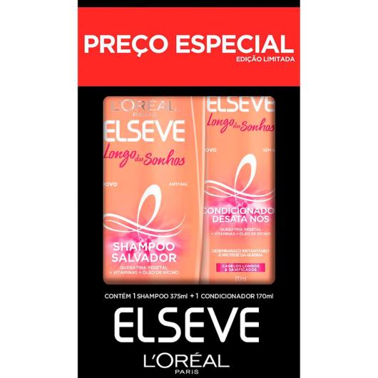 Shampoo 375ml + Condicionador 170ml longo dos sonhos Elseve preço especial - Imagem em destaque