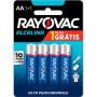 Pilha alcalina AA Rayovac 4 unidades Grátis 1 pilha