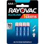 Pilha alcalina AAA Rayovac 4 unidades - Grátis 1 pilha