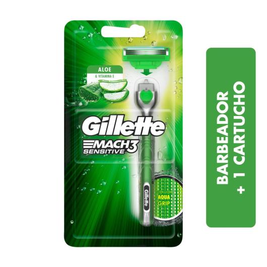 Aparelho de Barbear Gillette Mach3 Acqua-Grip Sensitive - Imagem em destaque