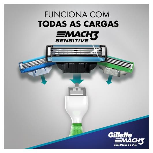 Aparelho de Barbear Gillette Mach3 Acqua-Grip Sensitive - Imagem em destaque