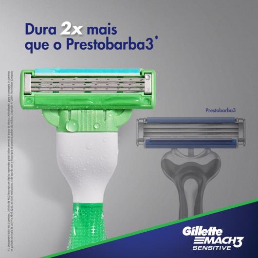 Aparelho de Barbear Gillette Mach3 Acqua-Grip Sensitive - Imagem em destaque