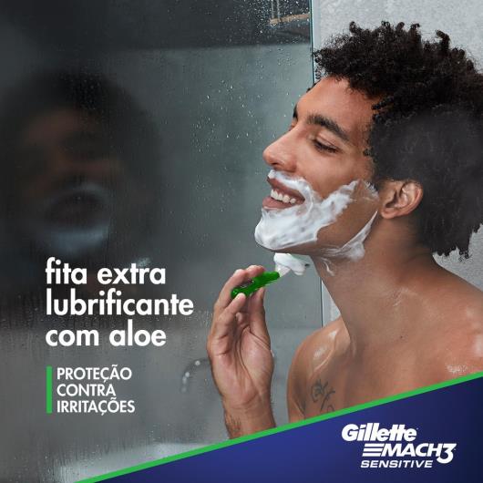 Aparelho de Barbear Gillette Mach3 Acqua-Grip Sensitive - Imagem em destaque