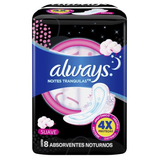 Absorvente Always Noites Tranquilas Suave com abas 8 Unidades - Imagem em destaque