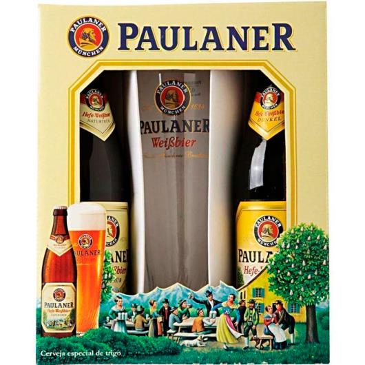 Kit Cerveja hefe-weissbier Paulaner 2 Garrafas 500ml + Copo - Imagem em destaque