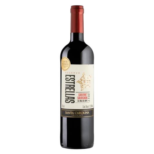 Vinho Chileno Tinto Seco Reserva Estrellas Santa Carolina Cabernet Sauvignon Valle del Rapel Garrafa 750ml - Imagem em destaque