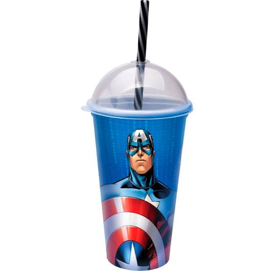 Copo Shake capitão america Plasútil 500ml - Imagem em destaque