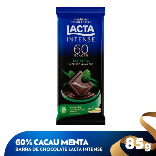 Chocolate 60% cacau menta Intenso Lacta 85g - Imagem em destaque