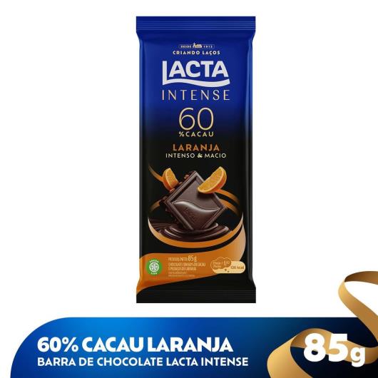 Chocolate 60% cacau laranja Intenso Lacta 85g - Imagem em destaque